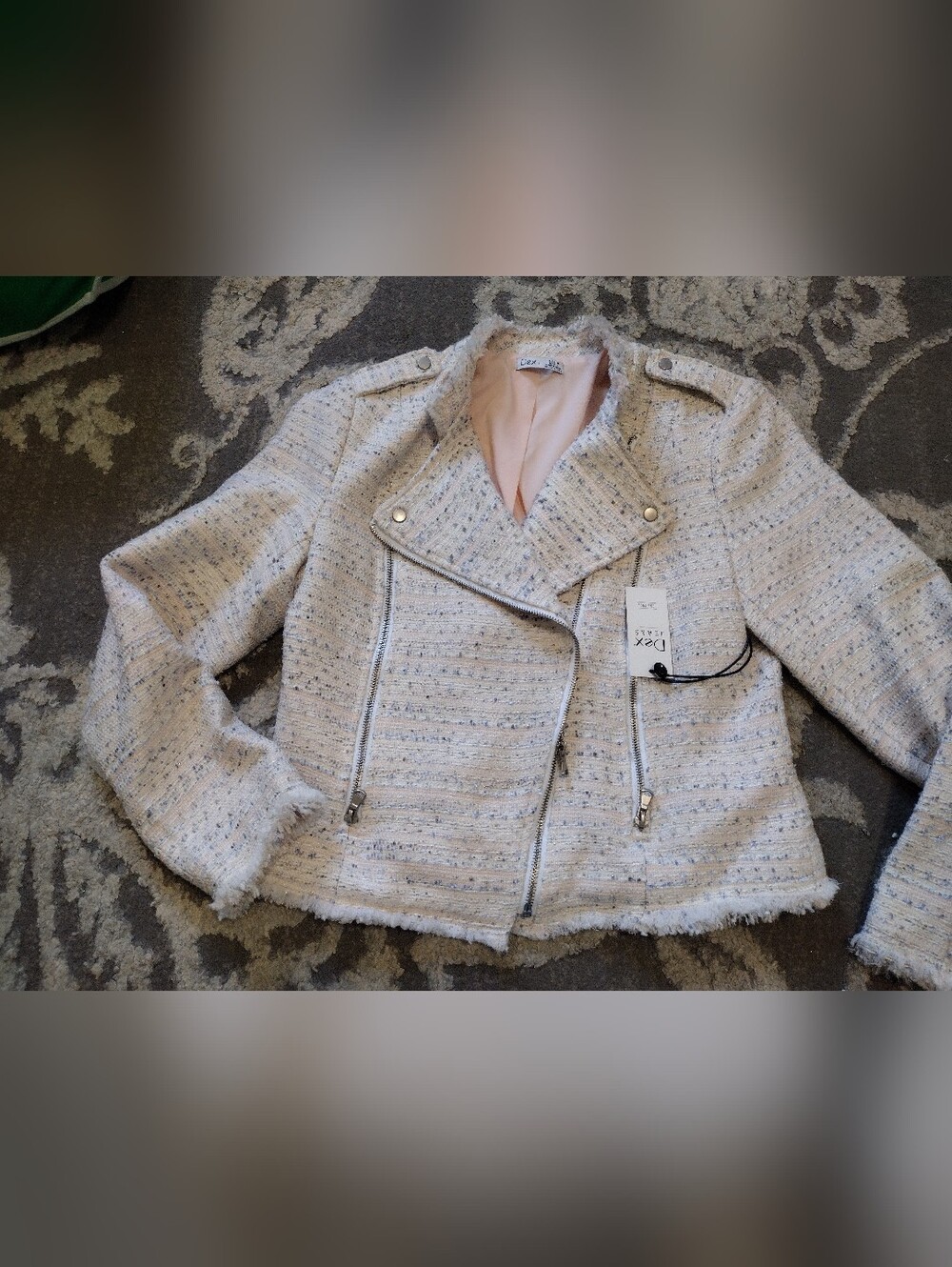 NEW Dex Clothing Tweed Moto Blazer